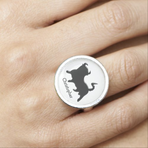 Black Bull Just Add Name Ring