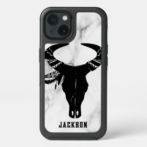 Black Bull Skull iPhone 13 Case