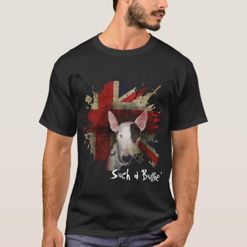 Black Bull Terrier Union Jack Basic t_shirt