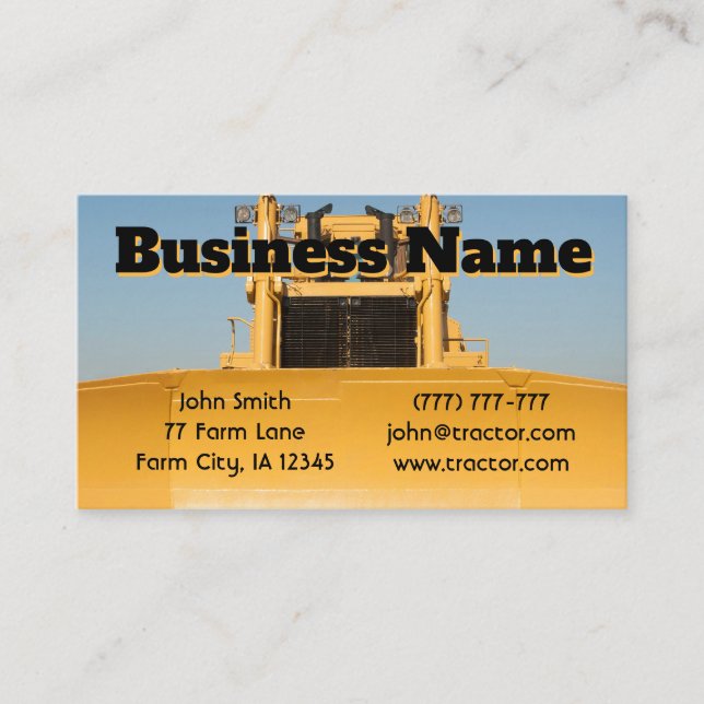 Black Bulldozer Business Card (Front)