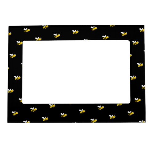 Black bumble bees cute funny  magnetic frame
