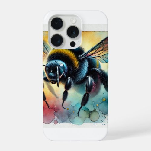 Black Bumblebee 070724AREF115 _ Watercolor iPhone 15 Pro Case