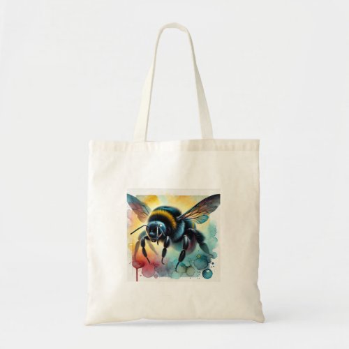 Black Bumblebee 070724AREF115 _ Watercolor Tote Bag