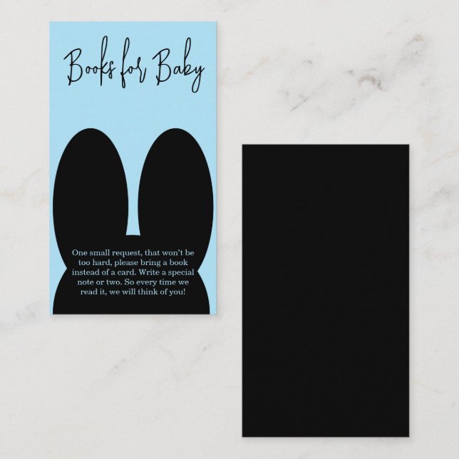 Black bunny books for baby  enclosure card (Front/Back)