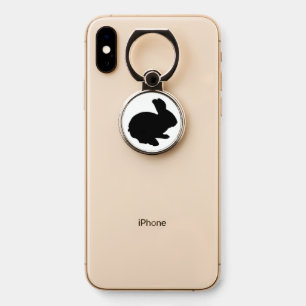 Black Bunny Rabbit Phone Ring Stand