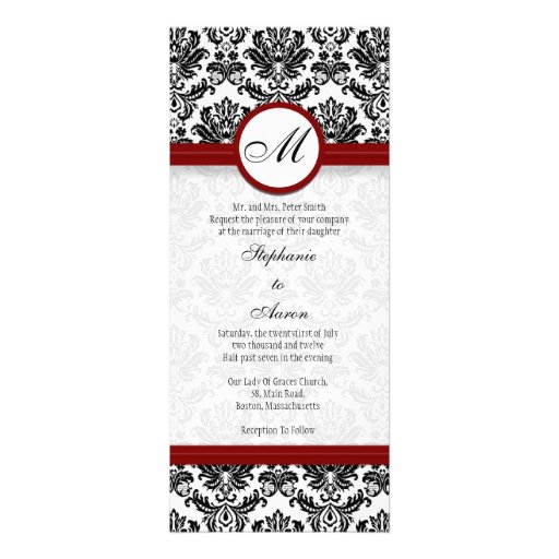 Black And Burgundy Wedding Invitations 4