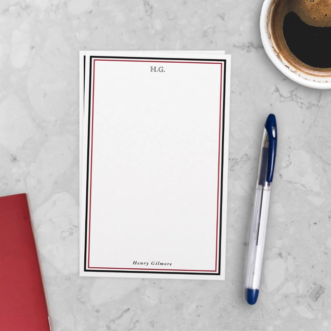 Black & Burgundy Monogrammed Stationery (Creator Uploaded)