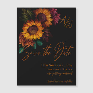 Black Burnt Orange Elegant Wedding Save the Date
