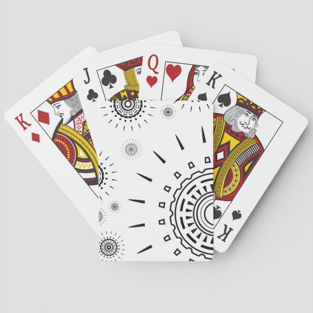 Black Burst Patterns on White Poker Cards (Back)