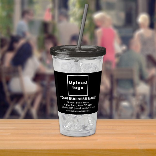 Black Business Brand on Acrylic Tumbler (Acrylic tumbler with your business brand in black)