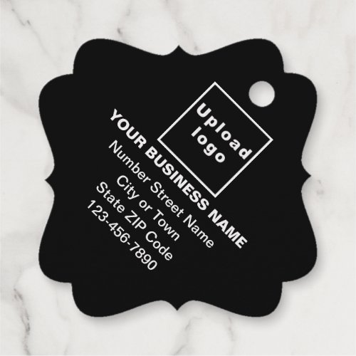 Black Business Brand on Fancy Square Foil Tag