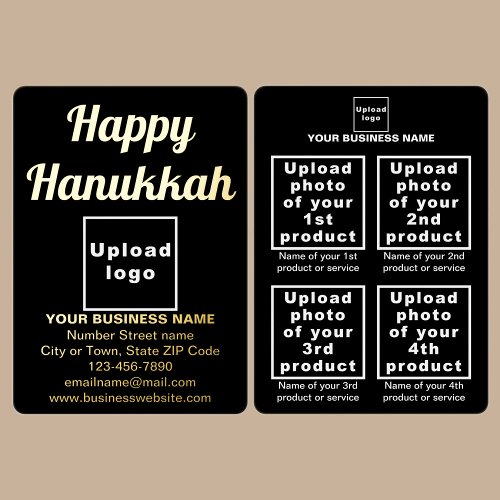 Black Business Brand on Hanukkah Foil Holiday Card