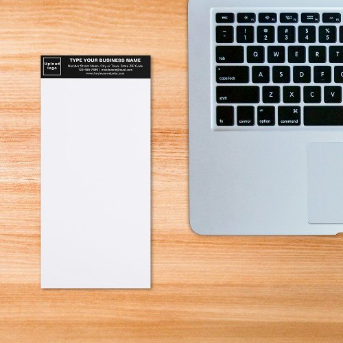 Black Business Brand on Heading of Long Magnetic Notepad