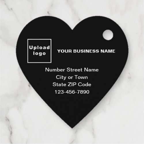 Black Business Brand on Heart Shape Foil Tag
