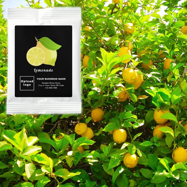 Black Business Brand on Lemonade Drink Mix (Black business brand on lemonade drink mix as promotional or giveaway item.)