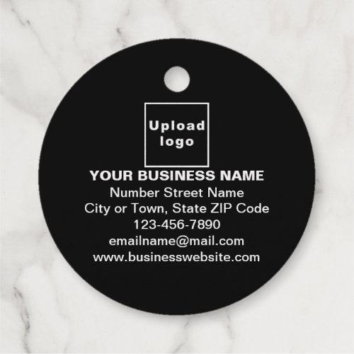 Black Business Brand on Round Shape Foil Tag