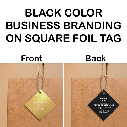Black Business Brand on Square Foil Tag