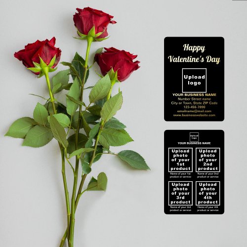 Black Business Brand on Valentine Foil Holiday Card