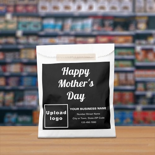 Black Business Brand With Motherâs Day Greeting Favor Bag