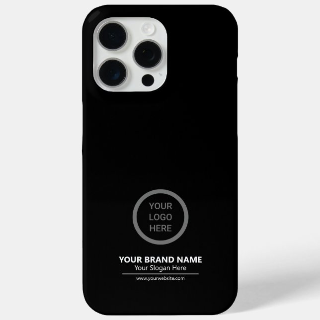Black Business Branding Modern Simple Promotional Case-Mate iPhone Case (Back)