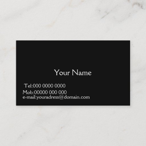 Customizable Black business card