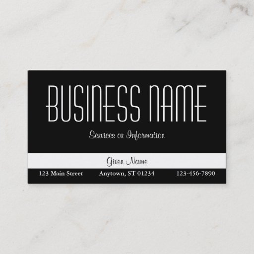 Customizable Black Business Card