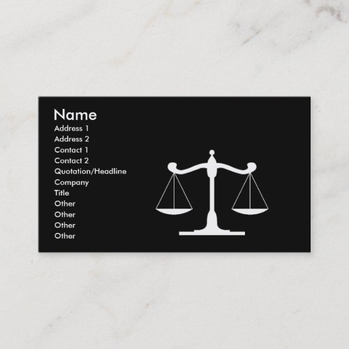 Law Businesscard Black Business Card Templates