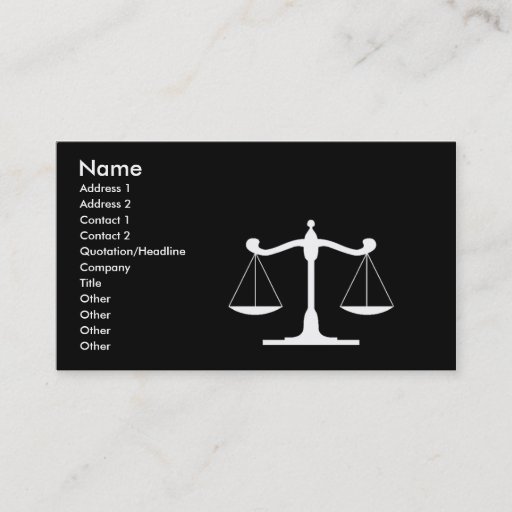 Customizable Law Businesscard Black Business Card Templates