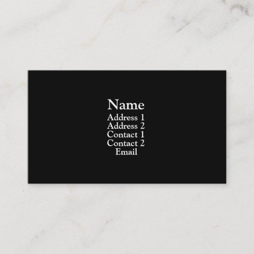 Black Business Card Template