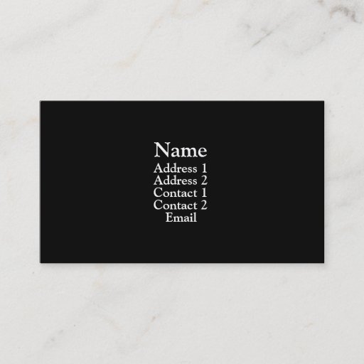 Customizable Black Business Card Template