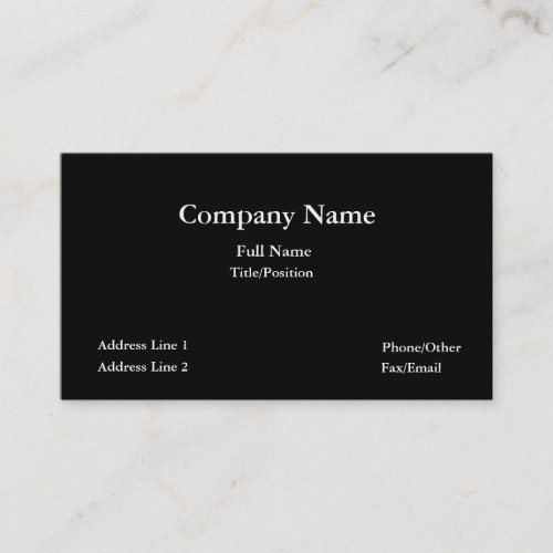 Black business card-plain