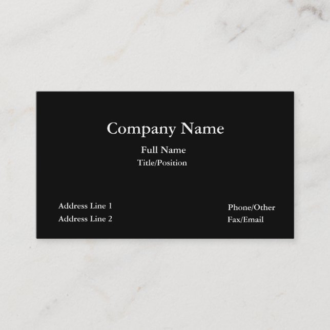 Black business card-plain business card (Front)