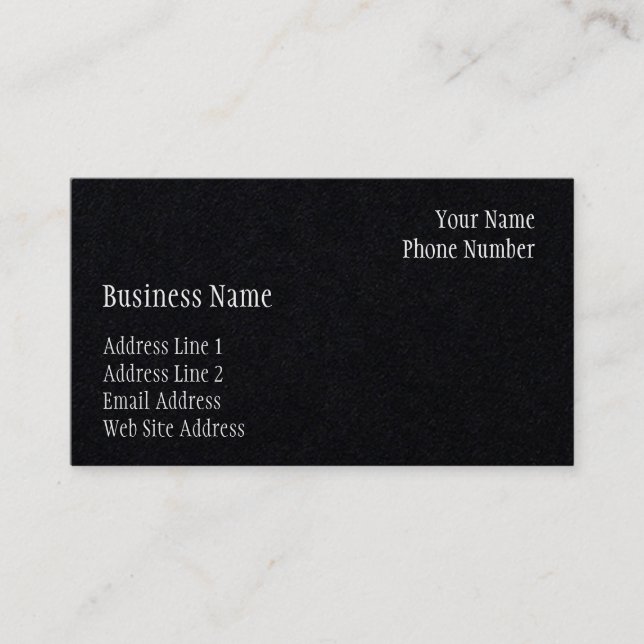 Black Business Card Template (Front)