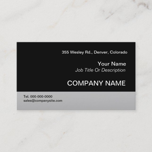 Black Business Card Templates (Front)