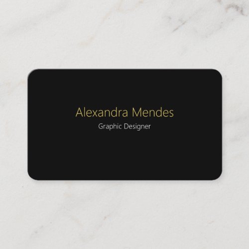 Black Business Card With A Simple And Elegant Desi