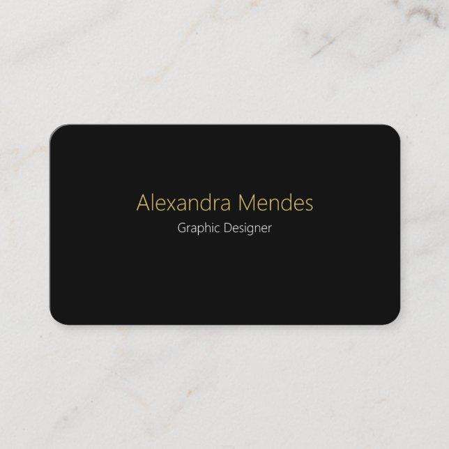 Black Business Card With A Simple And Elegant Desi (Front)