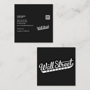 Black Business Card with Gold Arc & Border Accent