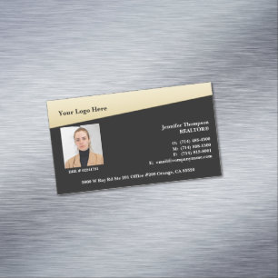 Black Business Card with Gold Border (Soft Metalli