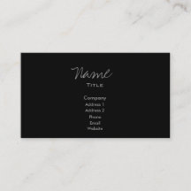 Black Business Cards Trendy Minimal