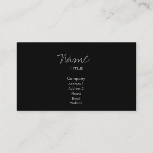 Customizable Black Business Card