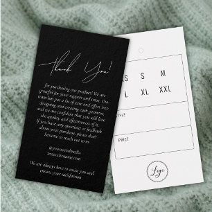 Black Business Clothing Thank You Hang Tag & Logo