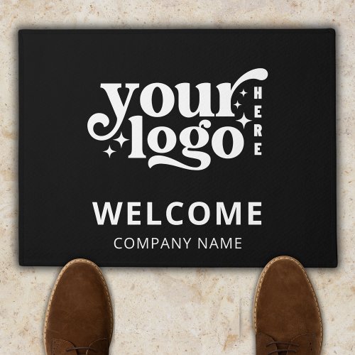 Black Business Company Logo Modern Welcome Doormat