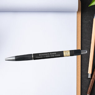 Black business company logo name phone pen