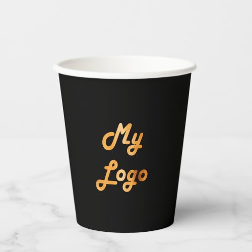 Black business corporate logo qr code paper cups