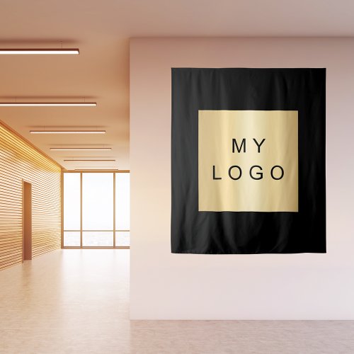 Black business corporate logo tapestry
