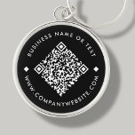 Black Business Custom QR Code Keychain<br><div class="desc">Customizable QR Code keychain,  with a black background. To generate a new QR code on the design,  add your website URL or social media handle in the " personalize this template" feature.</div>