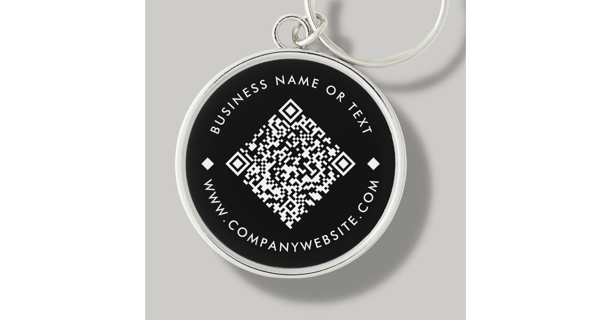 Black Business Custom QR Code Keychain | Zazzle