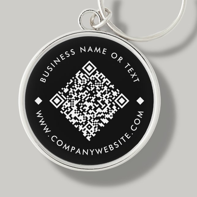 Black Business Custom QR Code Keychain (Creator Uploaded)