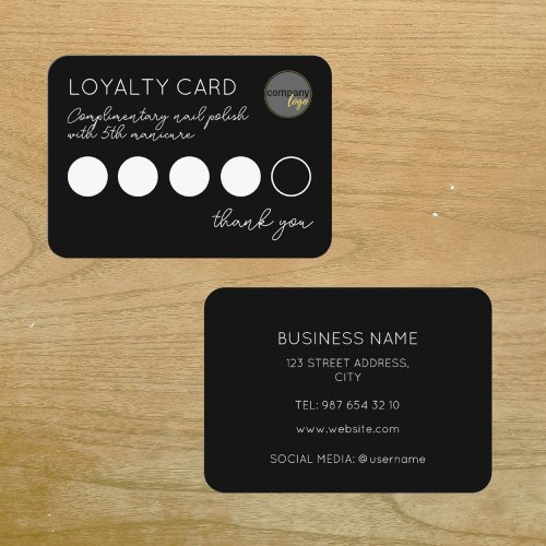 BLACK BUSINESS LOGO 5 PUNCH REWARD LOYALTY CARD