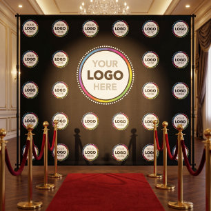 Black Business Logo Backdrop Event Photo Wall